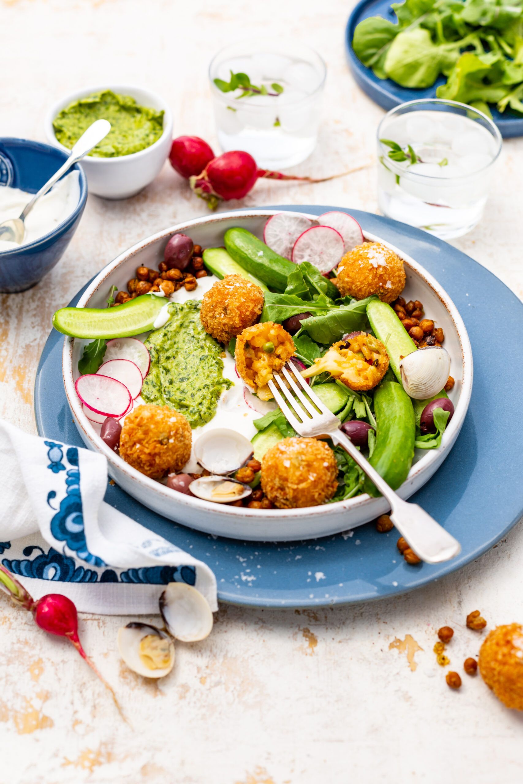 Pescanova Seafood Paella Arancini Salad with Spekboom Pesto