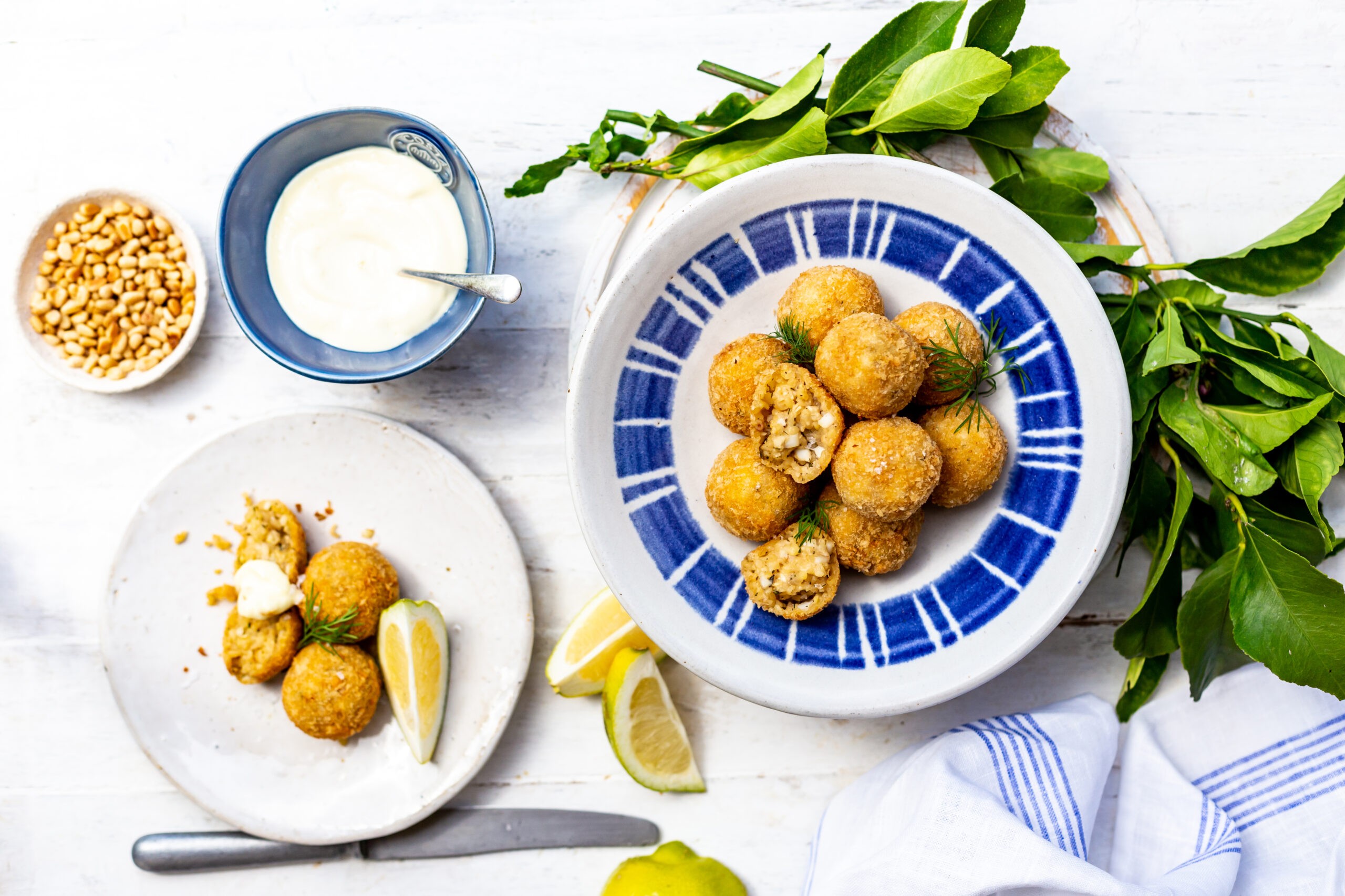 Squid and Bulgur Wheat Risotto Bites with Lemon Aioli