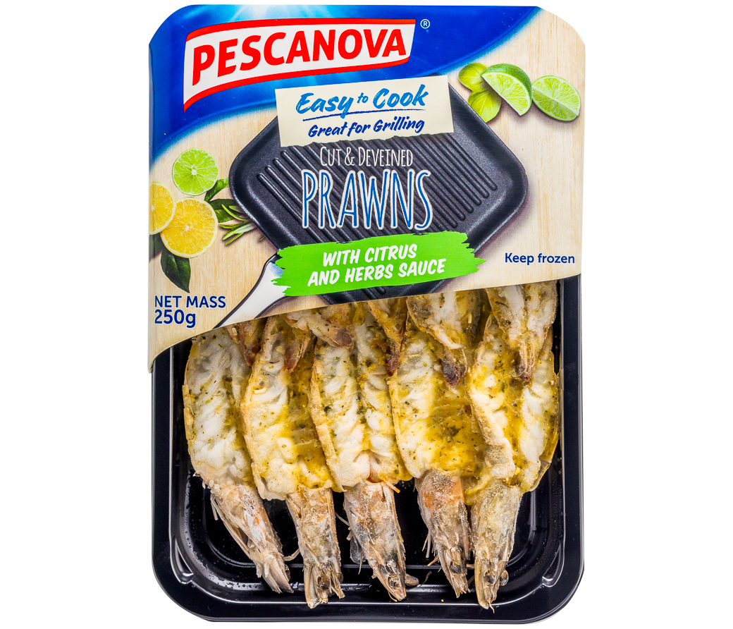 Easy to Cook Cut and Deveined Vannamei Prawn with Citrus and Herb Sauce 250g