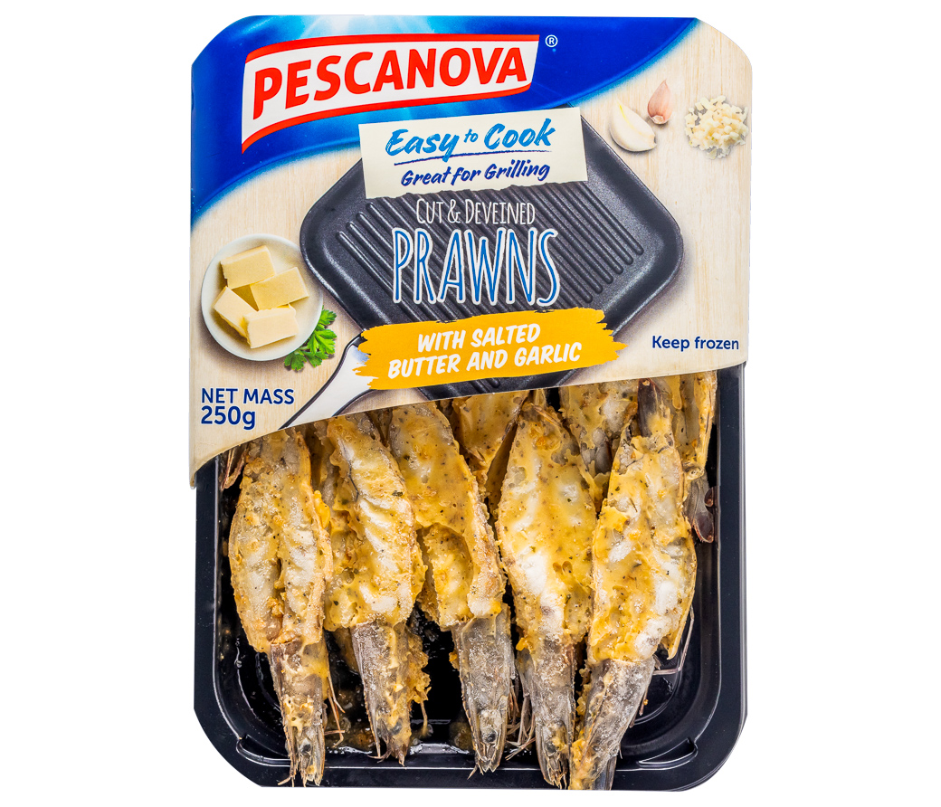 Easy to Cook Cut and Deveined Vannamei Prawn with Salted Butter and Garlic Sauce 250g